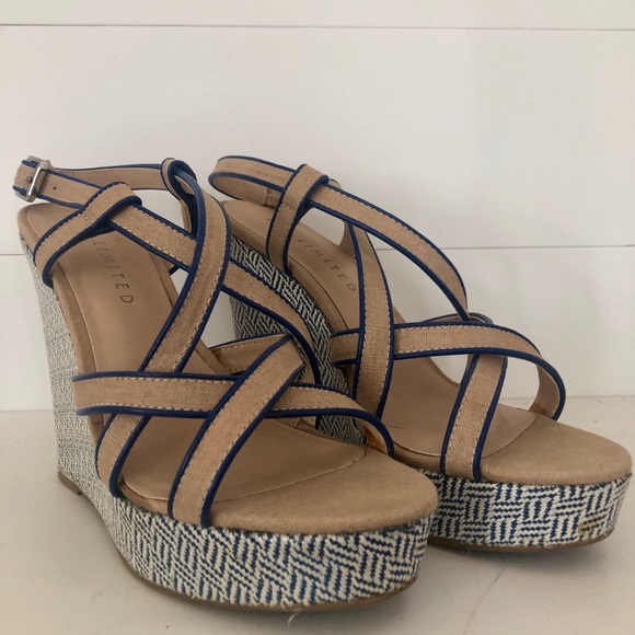 The Limited Blue and Tan Wedge Sandals - Picture 1 of 2